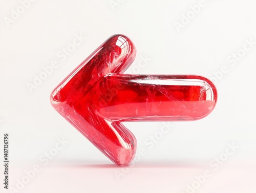 Bold red arrow icon for directional signage and graphic design projects
