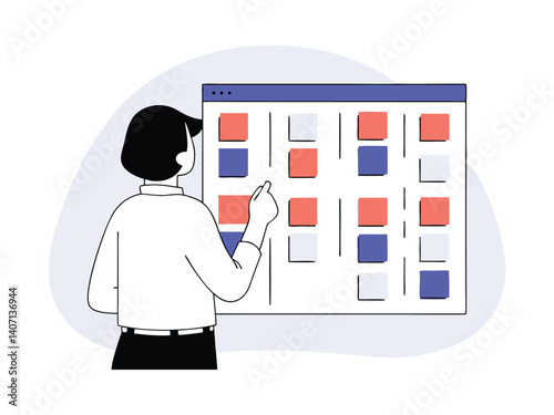 Person looking at a schedule on a board