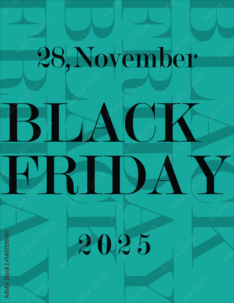 Naklejka premium Vector Black Friday, 28 November, 2025. Black Friday sale banner premium geometric. 