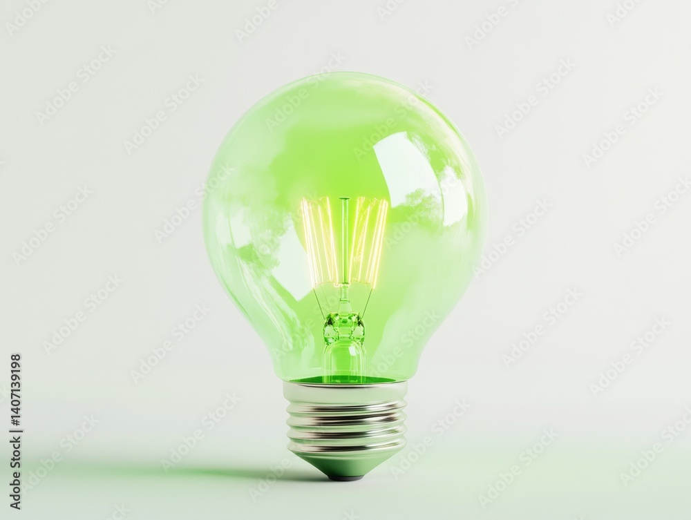 Lime green light bulb icon for creativity and innovation concepts in design Lime green light bulb icon for creativity and innovation concepts in design