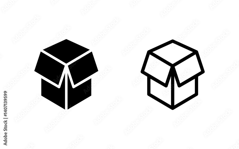 Box icon vector illustration. box sign and symbol, parcel, package Box icon vector illustration. box sign and symbol, parcel, package
