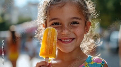 Child holding ice pop