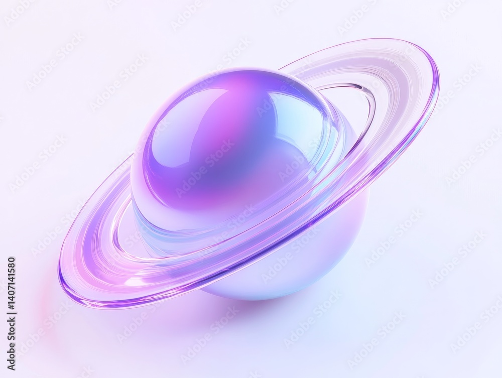 Violet saturn planet icon with rings in minimalist cosmic design Violet saturn planet icon with rings in minimalist cosmic design