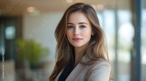 confident female executive in a business suit speaking at a meeting table with colleagues during a workplace strategy session
