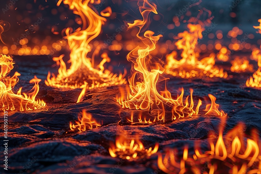 Intense Radiant Heat Visuals Showcasing Blazing Warmth and Flame Elements Intense Radiant Heat Visuals Showcasing Blazing Warmth and Flame Elements