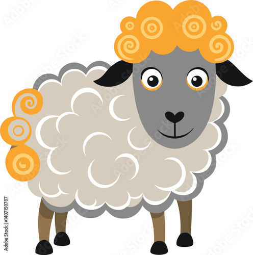 Sheep with curly wool