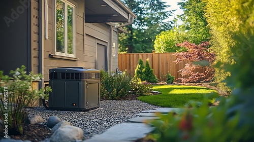 home backup generator installed outdoors behind a house featuring air cooled natural gas or liquid propane operation for dependable residential electricity supply