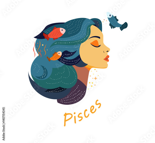 The illustration - zodiac sign in the modern style.
