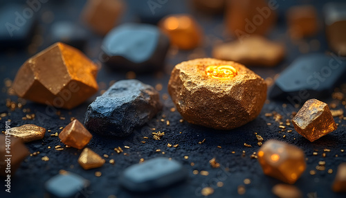  Vector images of various rare earth metals in stylized form with emphasis on their unique properties