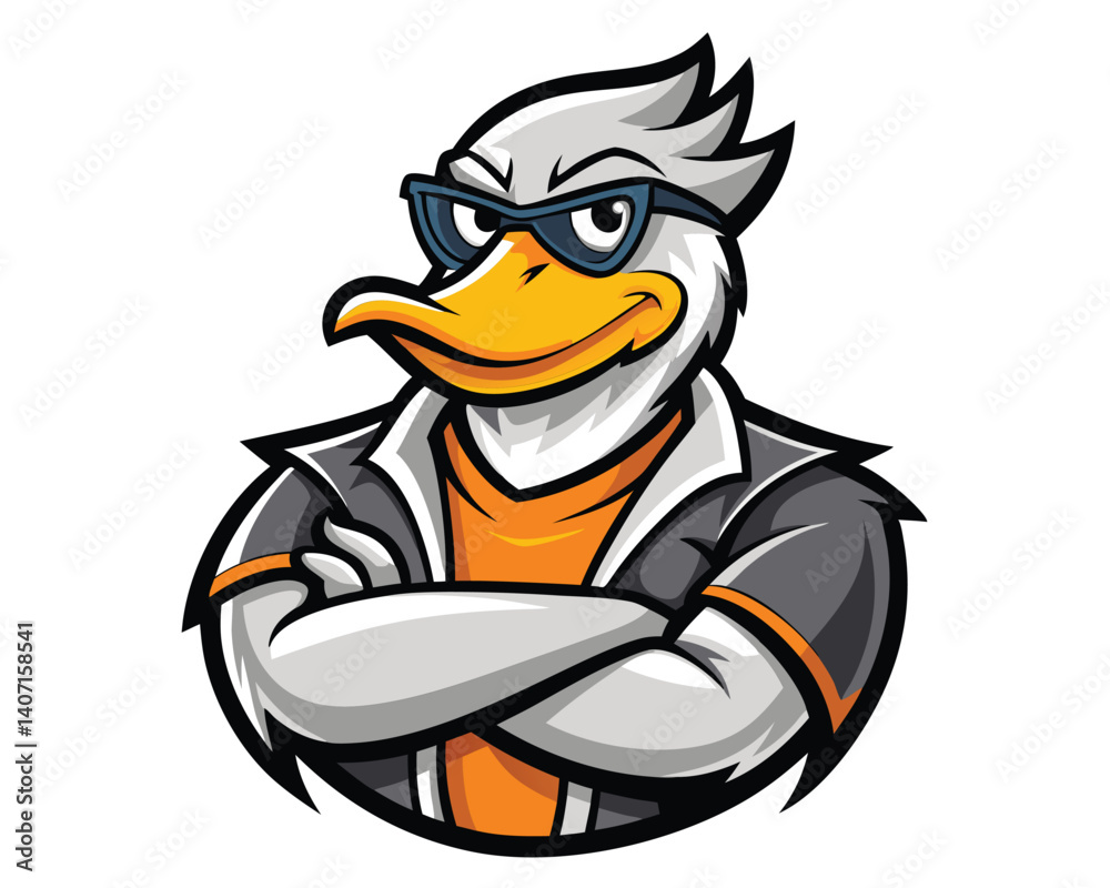 Obraz premium Cool Duck Mascot Character Illustration