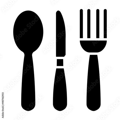 Cutlery Set Vector Glyph Icon Design
