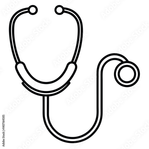 Stethoscope medical equipment isolated on white for heart health care