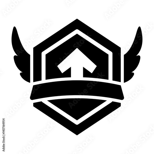 Level Up Arrow Vector Glyph Icon Design