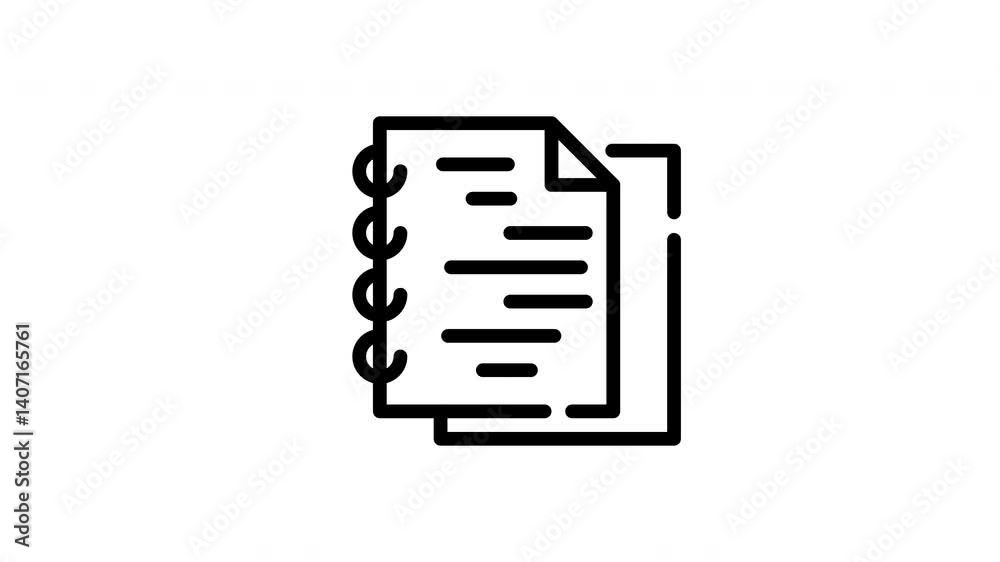 icon line motion graphic note icon line motion graphic note