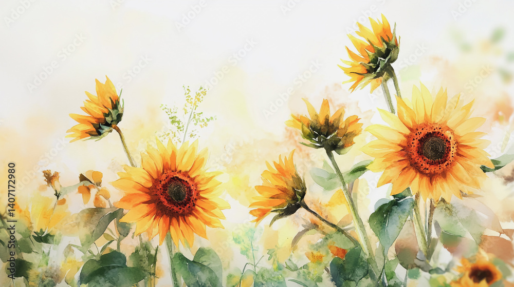 Obraz premium Elegant wedding invitation card background . Minimal hand painted watercolor botanical flowers texture template background. Design for wedding, vip cover, poster, rsvp moderncard.Valentine's Day