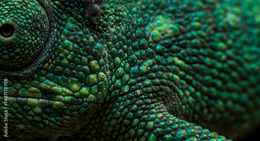 Obraz premium Colorful chameleon under soft lighting