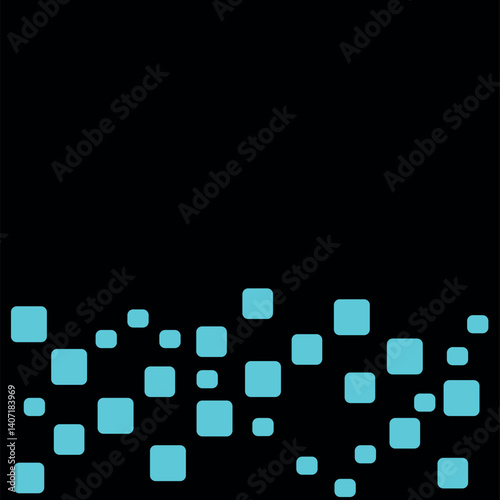Wallpaper with pattern of blue squares with round corners on a black background. Perfectly fits for posters