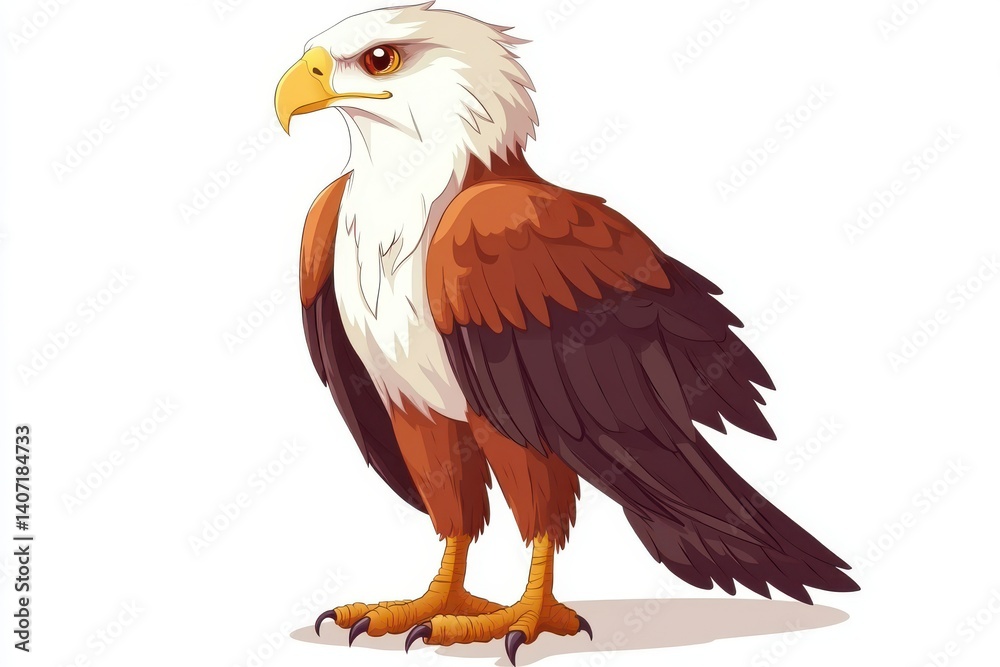 Obraz premium Beautiful hawk Clipart isolated on a white background