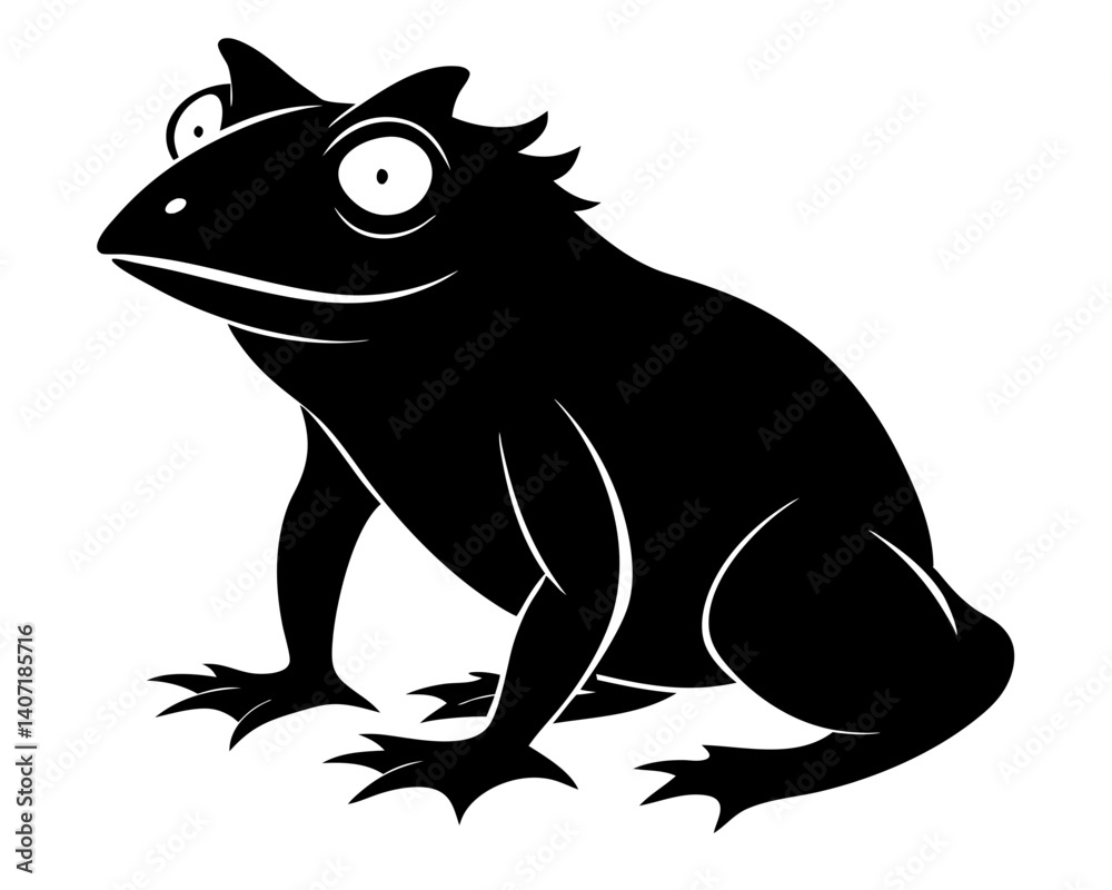 Fototapeta premium Frog Silhouette Vector Design, Frog SVG, Frog Icon