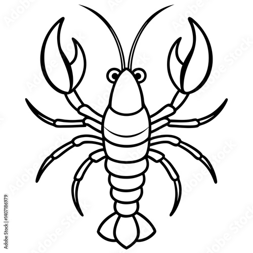 Minimalist Lobster Line Art Vector