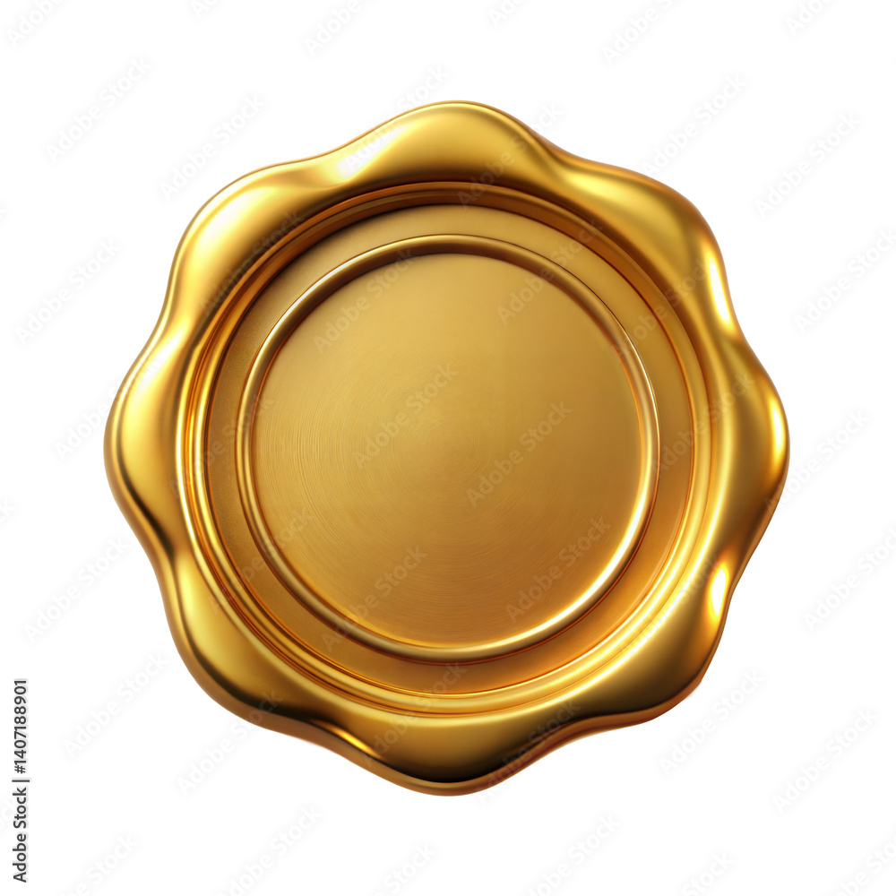 Gold wax seal isolated on transparent background. Png Gold wax seal isolated on transparent background. Png