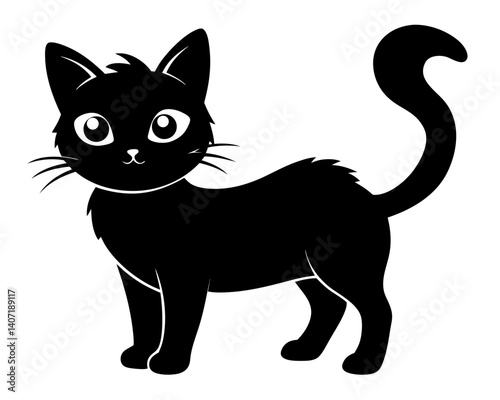 Kitten Silhouette Vector Design, Kitten SVG, Cute Cat Icon