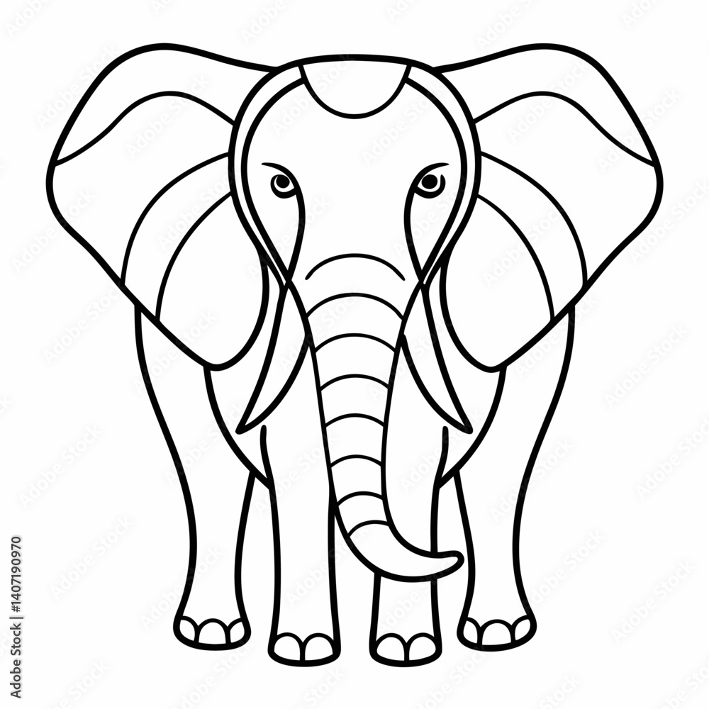 Obraz premium elephant cartoon illustration on white background