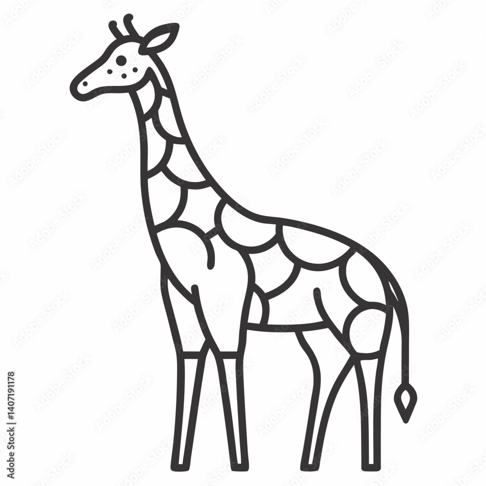 Obraz premium giraffe vector illustration on white background