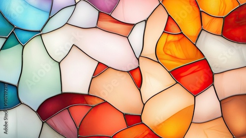 Abstract Colorful Glass Pattern with Soft Curves and Blurry Edges for Artistic Background Design