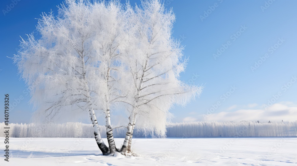winter trees isolated