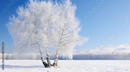 Obraz na płótnie winter trees isolated w salonie