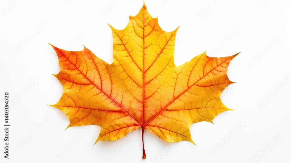 colorful fall leaf isolated on white