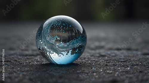 glass ball on the beach