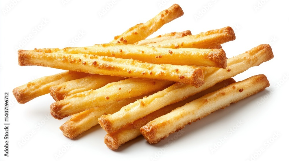 Crunchy Snack Sticks Piled Up in a Delicious Arrangement on a Light Background Crunchy Snack Sticks Piled Up in a Delicious Arrangement on a Light Background