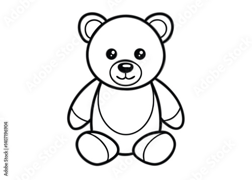 Teddy bear line art silhouette vector for childhood, toy, and warmth themes