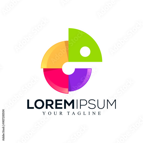 Abstract chameleon logo design