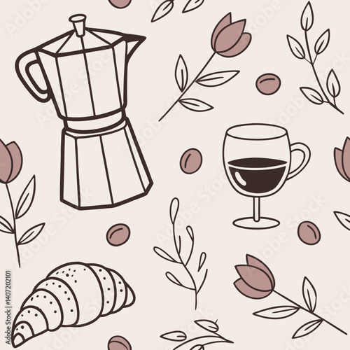 Whimsical Vintage Art: Hand-Drawn Illustrations of Culinary Delights in Dolce Vita Style