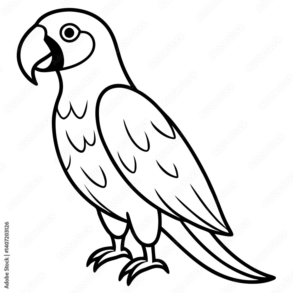 Obraz premium Minimalist Macaw Line Art Vector