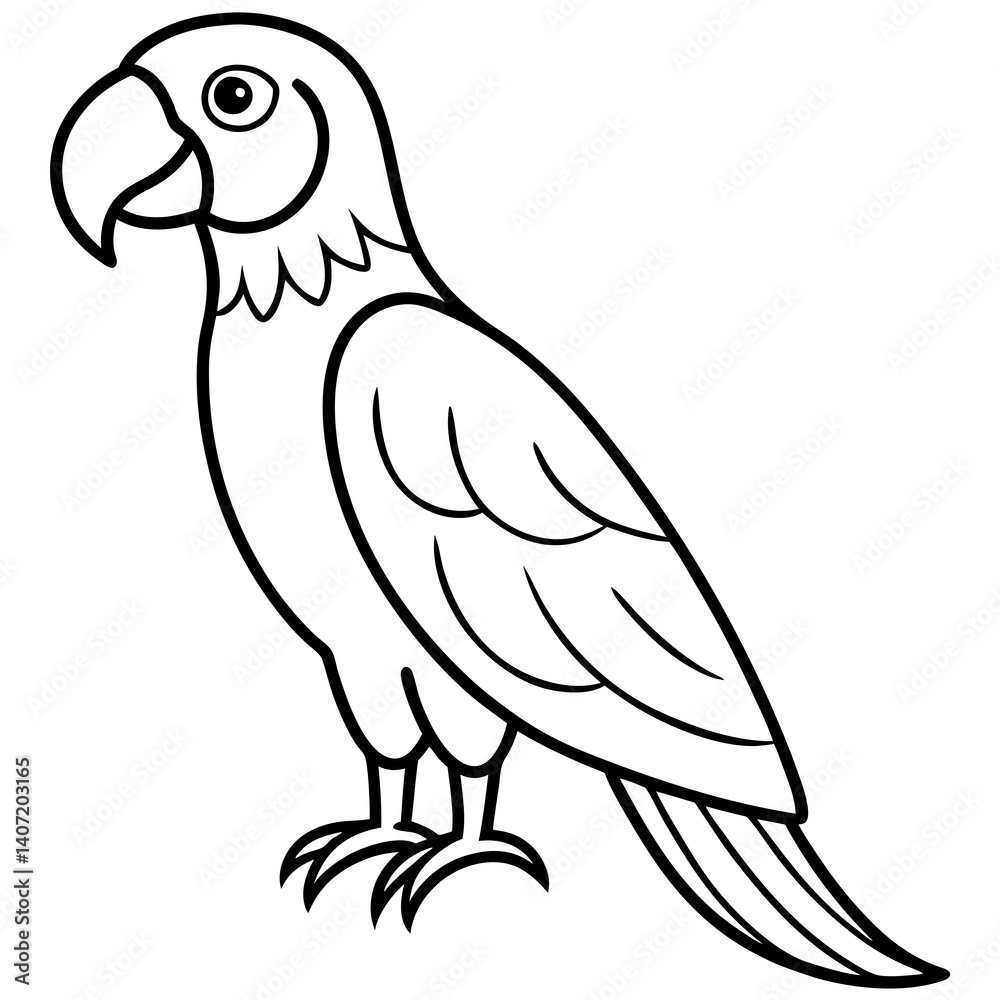 Obraz premium Minimalist Macaw Line Art Vector