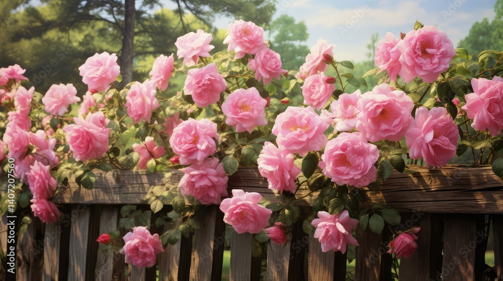 Obraz premium setting pink rose bush