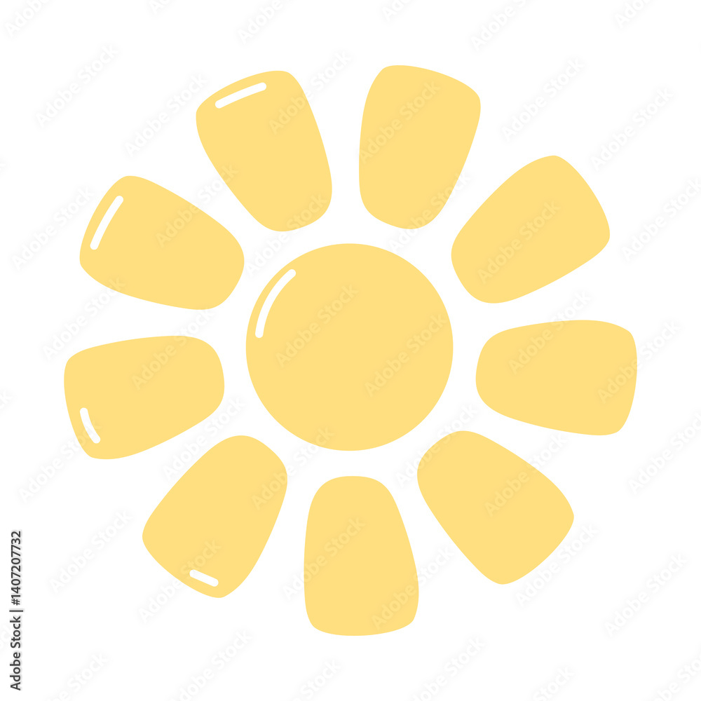 Cartoon sun simple illustration on white background Cartoon sun simple illustration on white background