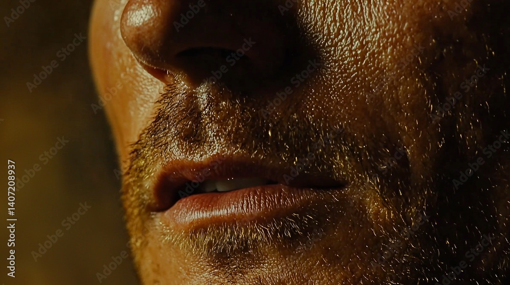 Close-Up of Male Face Highlighting Emotion in Romantic Scene