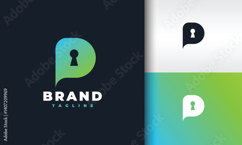 letter P keyhole logo