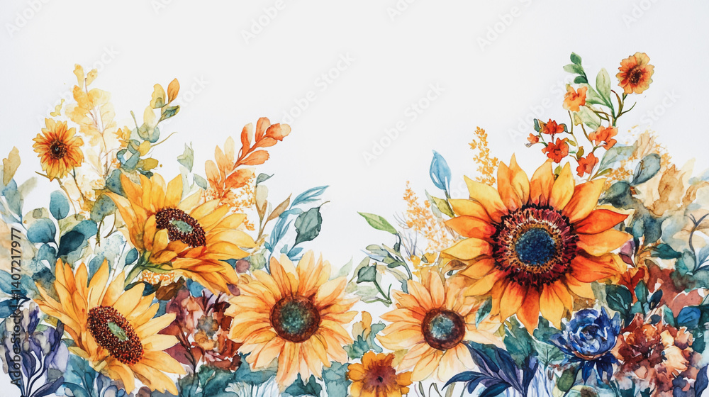 Obraz premium Elegant wedding invitation card background . Minimal hand painted watercolor botanical flowers texture template background. Design for wedding, vip cover, poster, rsvp moderncard.Valentine's Day