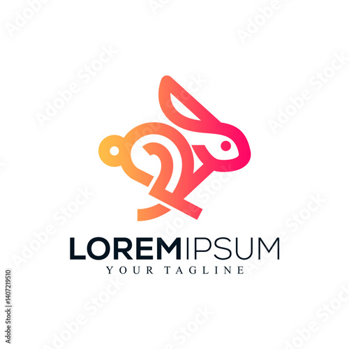 Abstract rabbit logo design