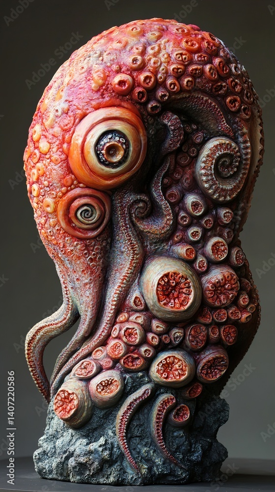 Naklejka premium Sculpted Deep Sea Octopus