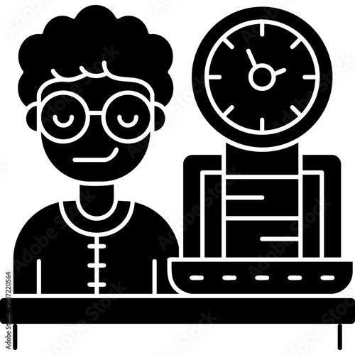 Overtime Icon Vector Element