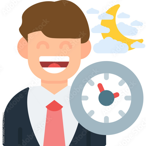 Overtime Icon Vector Element