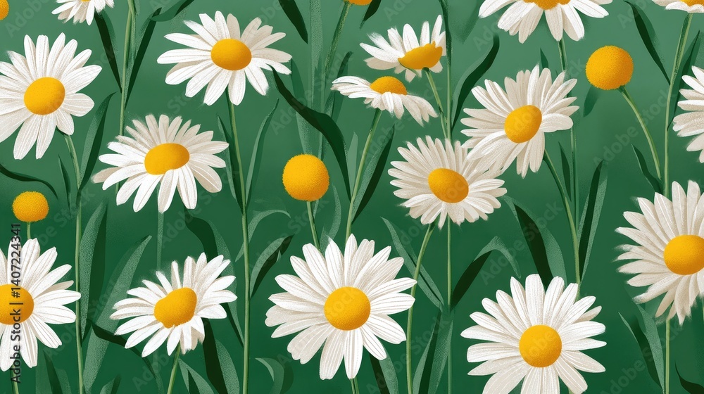 Chamomile flowers, a flat illustration, vector art Chamomile flowers, a flat illustration, vector art