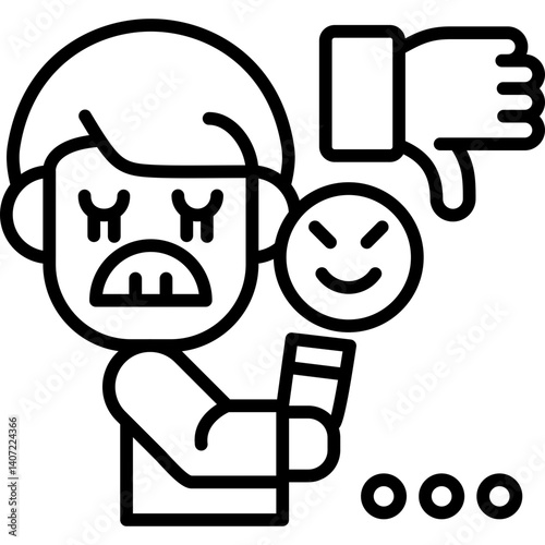Cyberbullying Icon Vector Element